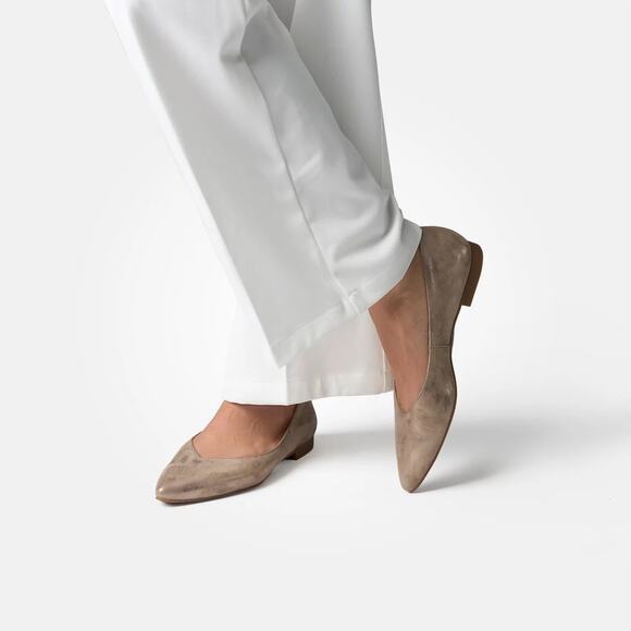 Paul Green beige Gold Ballerina Classic pointed toe Ballet flats UK6.5 / US  9 - Picture 3 of 12